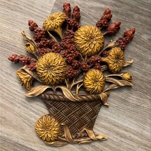 MCM Vintage Floral Wall Decor by Burwood Plastic Co. 1970's